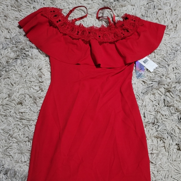 BCX junior Lace-Trim Off Shoulder Dress - Picture 2 of 7